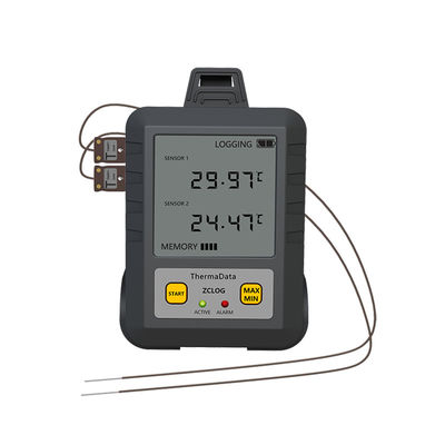 Hochpräzisions-USB-Doppelkanal-Temperaturdatalogger GRÜY mit Schutzgehäuse