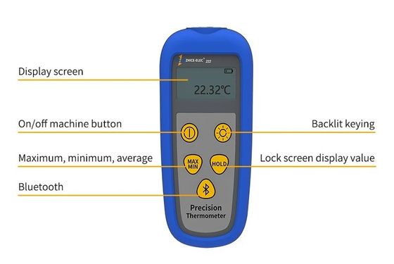 Wasserdichte Thermistorthermometer mit hoher Genauigkeit mit 206 g Sonde ausgenommen
