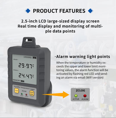 Probenahmeintervall 0,1 min-24 h Pharmaindustrie WIFI-LCD-Display Temperatur- und Luftfeuchtigkeit Datenlogger
